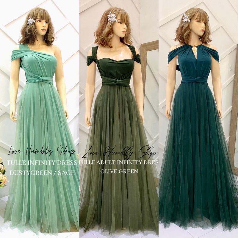 Tulle Adult Infinity Dress Bridesmaid Wedding Maxi Long Dress Shopee