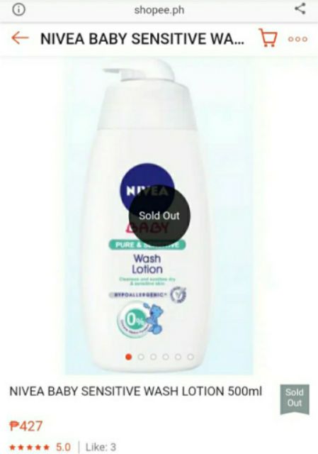nivea baby pure & sensitive wash lotion