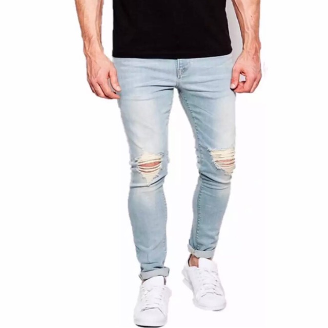 blue jeans ripped knees