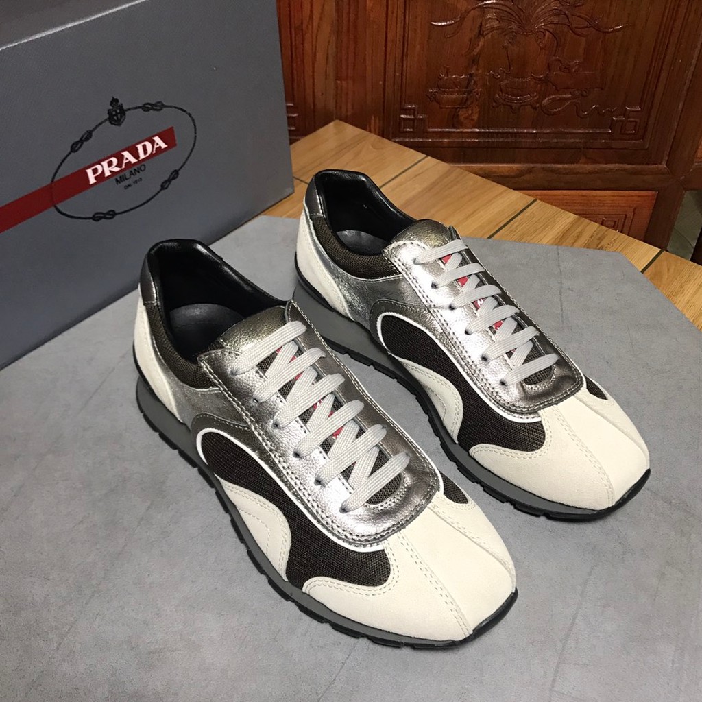all white prada runners