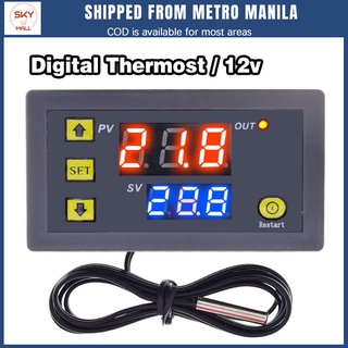 W3230 12V Digital LED Display Temperature Controller  Heating Cooling Thermostat Sensor