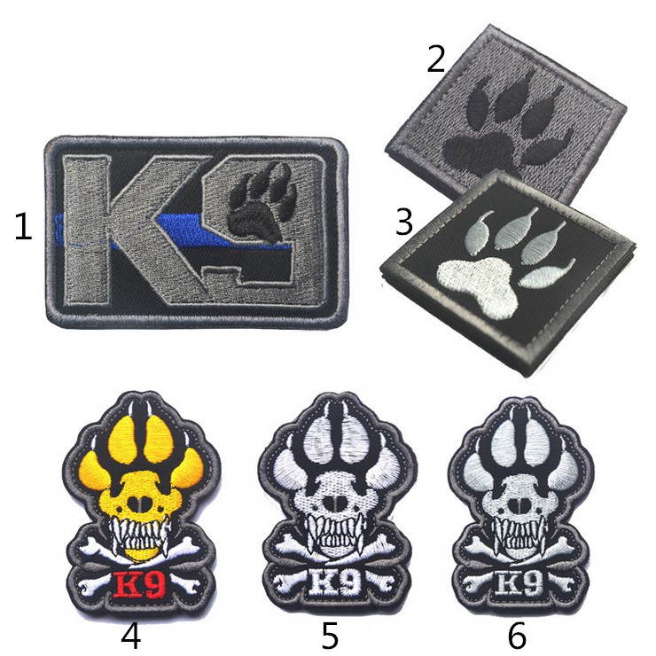 The thin red line K9 UNIT Morale of tactical military 3D PVC Patch K-9 Dog paw 