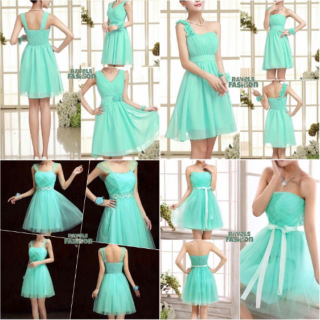 mint green knee length dress