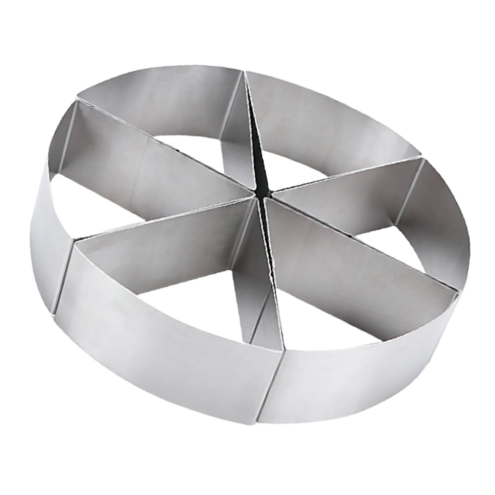 6Pcs Stainless Steel Round Cake Cutting Mould Triangle Mousse Cutter Cutting Tool
