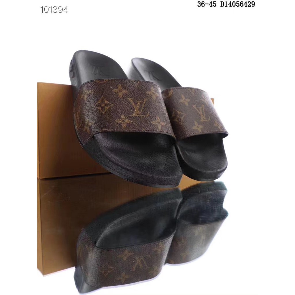 Louis Vuitton 36.5 Women's Blue Escale Lock It Mules Sandals