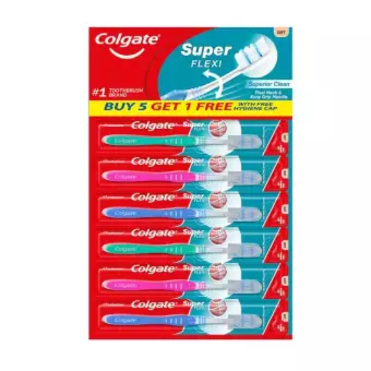 Colgate Super Flexi Hanging Mat Toothbrush 6 pcs pack | Shopee Philippines