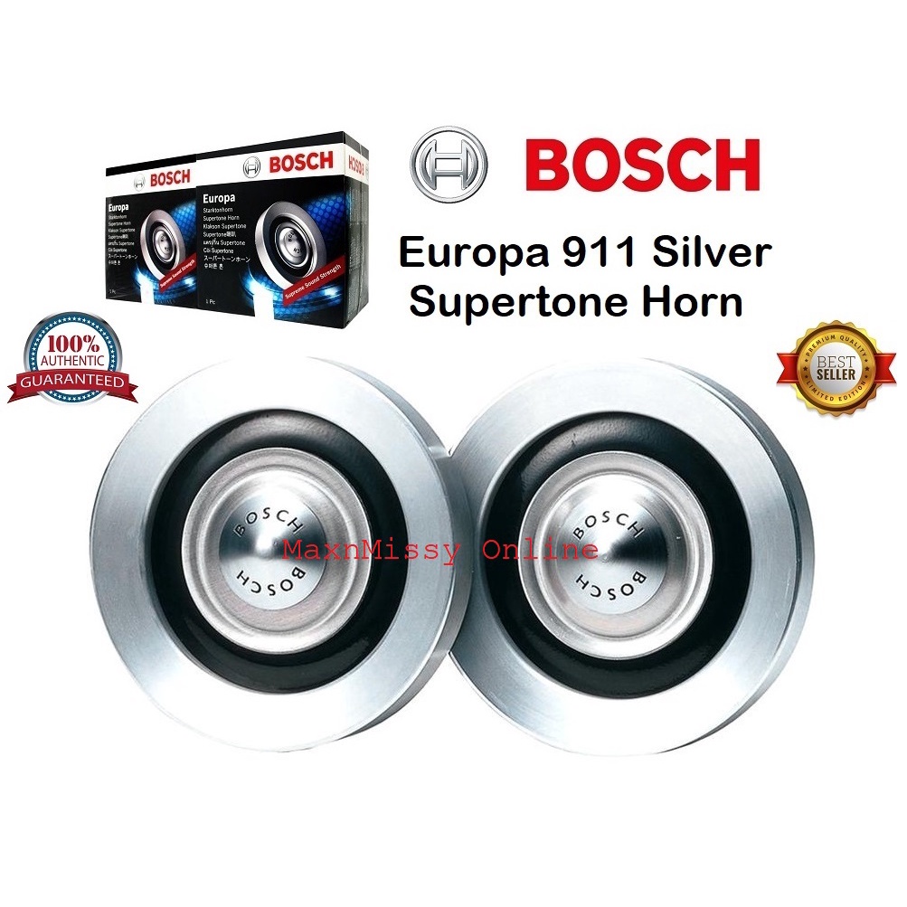 Original BOSCH Europa SILVER 911 Supertone Horn Set of 2 12V 300/375Hz