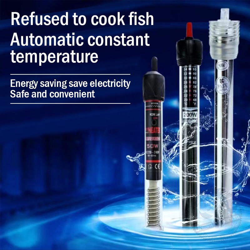 Aquarium Heater Glass Fish Tank Adjustable Thermostat Heater For