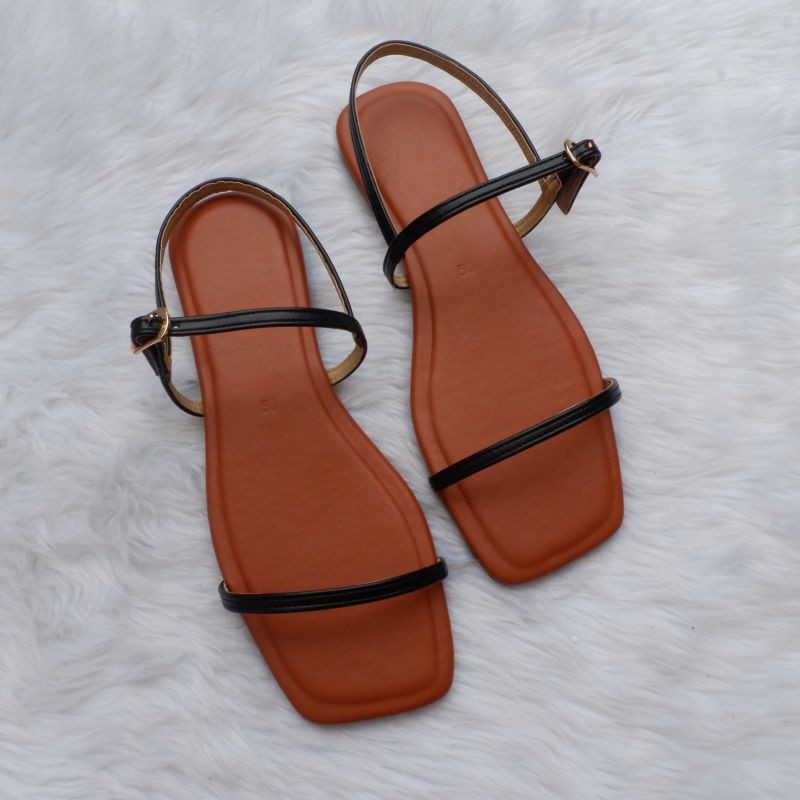 tan one strap sandals