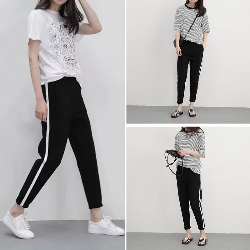 loose striped pants outfits