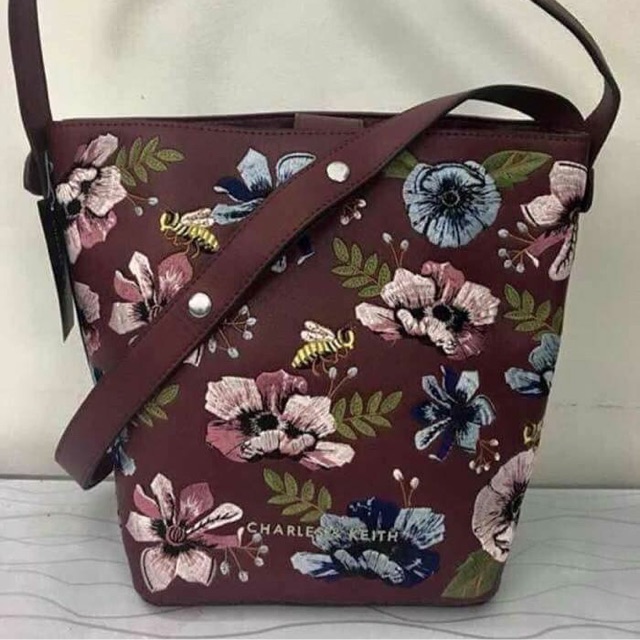 charles and keith floral bag