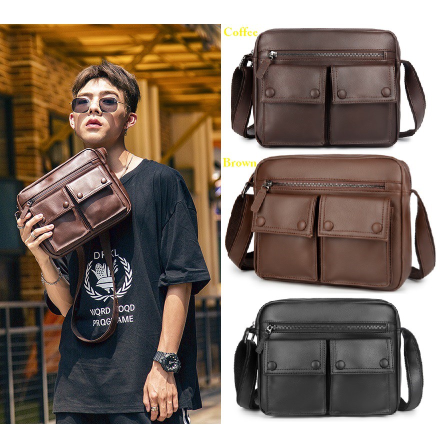 shoulder bag leather man