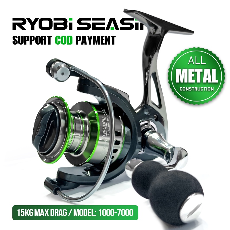 Fishing Reel RyobiSeasir DW10007000 Max Drag 15kg 14+1 BB AllMetal