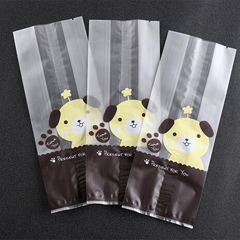 plastic bag with design 25Pcs Kawaii Cat Dog Plastic Cookie Biscuit Packaging Bags Cake Chocolate