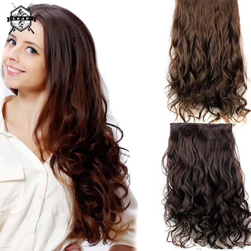 Lp Womens Long Straight Curly Wavy Clip Hair Extensions Shopee