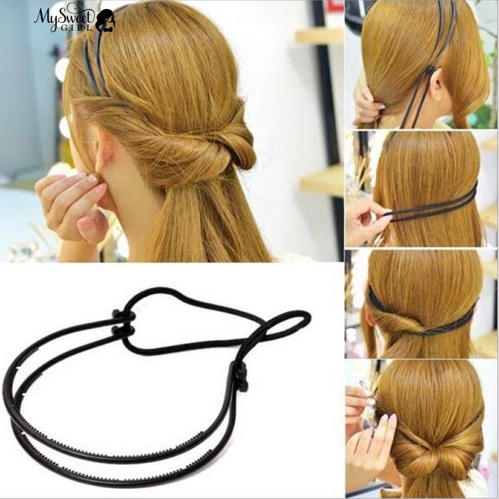 Lady Hair Hoop Headband Elastic Rubber String Easy Hair