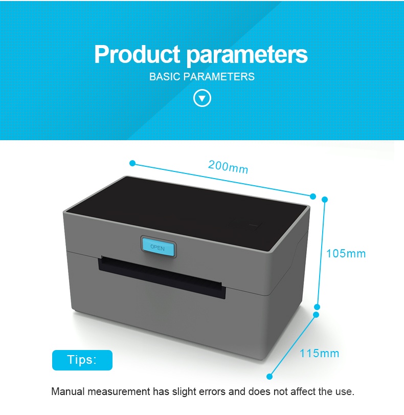 Waybill Printer VOZY T7 Cellphone Bluetooth USB Thermal Printer A6 4*6