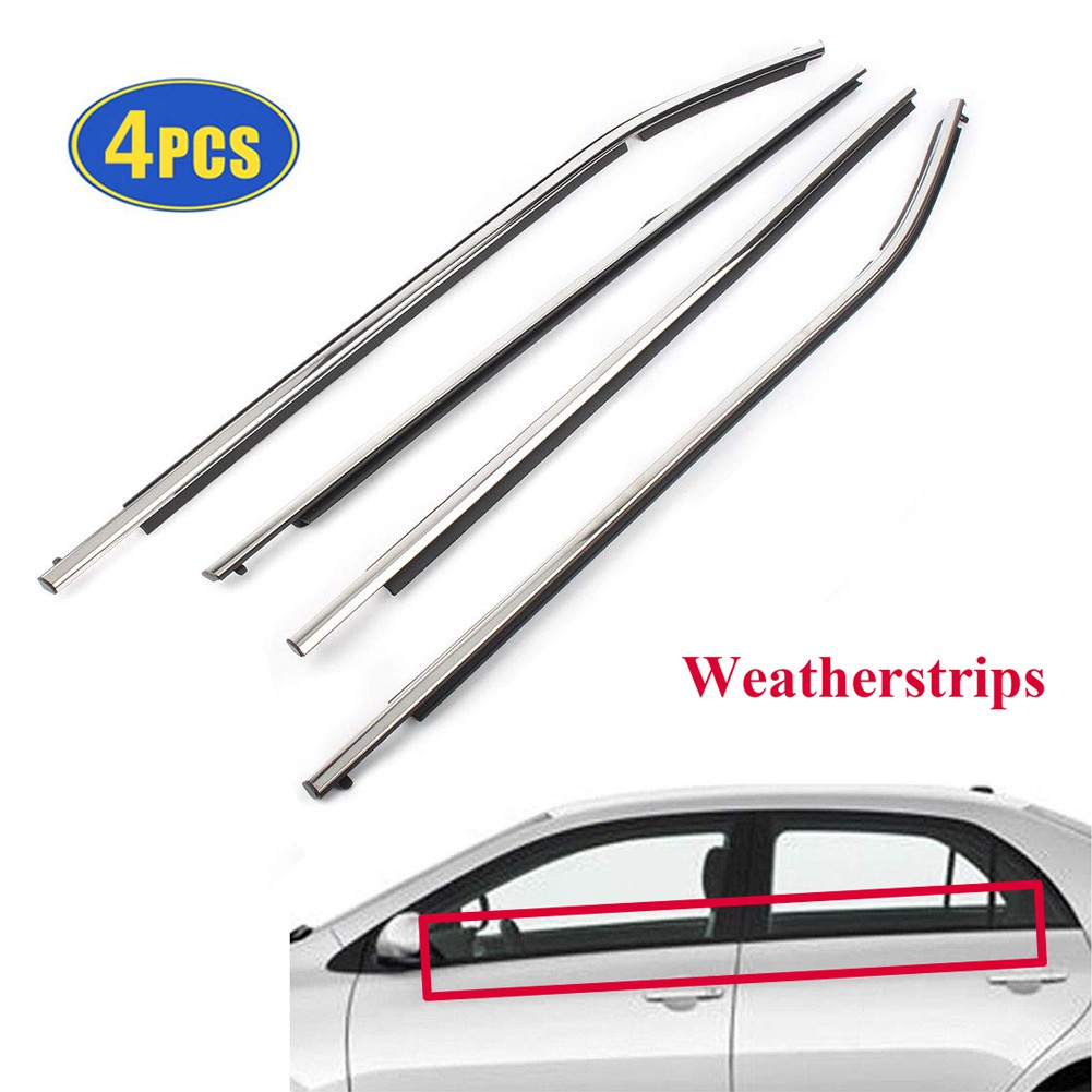 For Toyota Corolla 2014 2018 Weatherstrips Door Window Sweep Belt Molding Seal Belt 4pcs