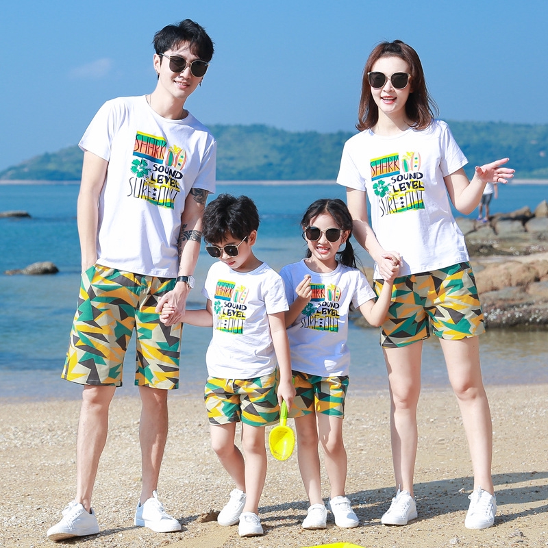 dad and baby matching swim shorts