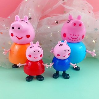 Anime 4 Pieces / Peppa George Dolls Set / Mom / Dad / Peppa Pig / Cake Decorating Dolls