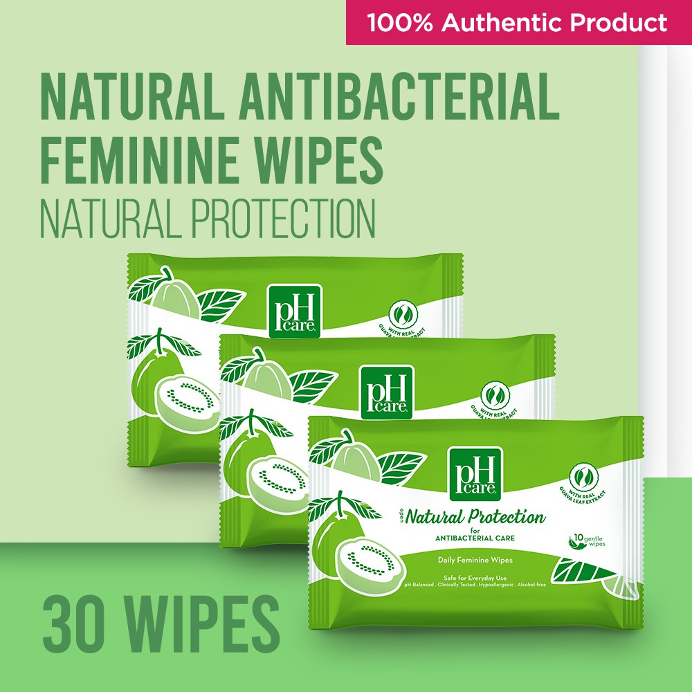 pH Care Daily Feminine Wipes Natural Protection 10s x 3 packs Shopee