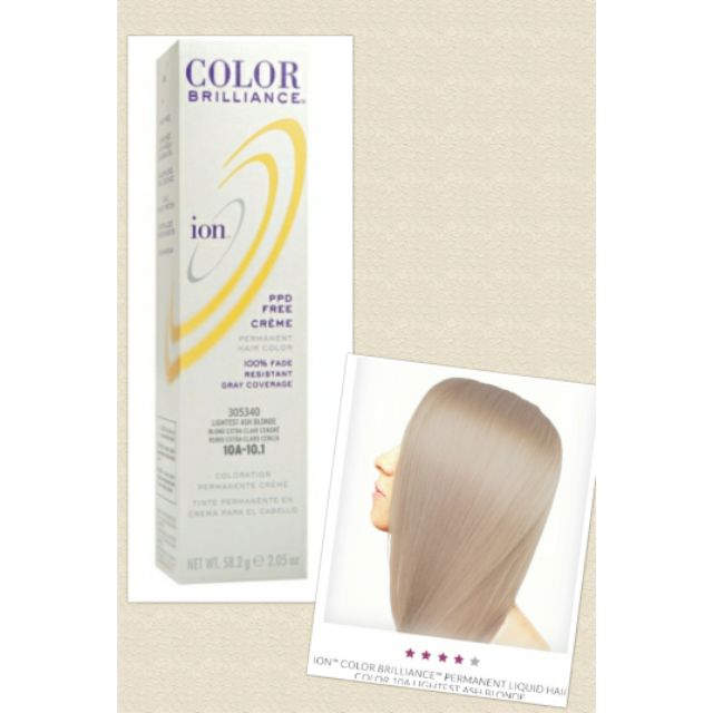 Ion 10a Lightest Ash Blonde Permanent Creme Hair Color Shopee