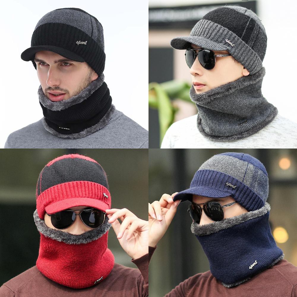 peaked knitted hat