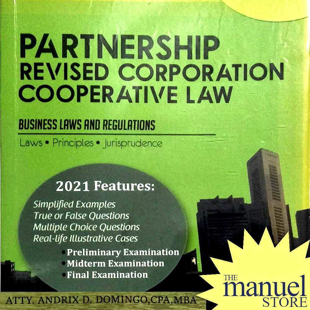 Domingo (2021) Partnership, Corporation Code, Cooperative Law by