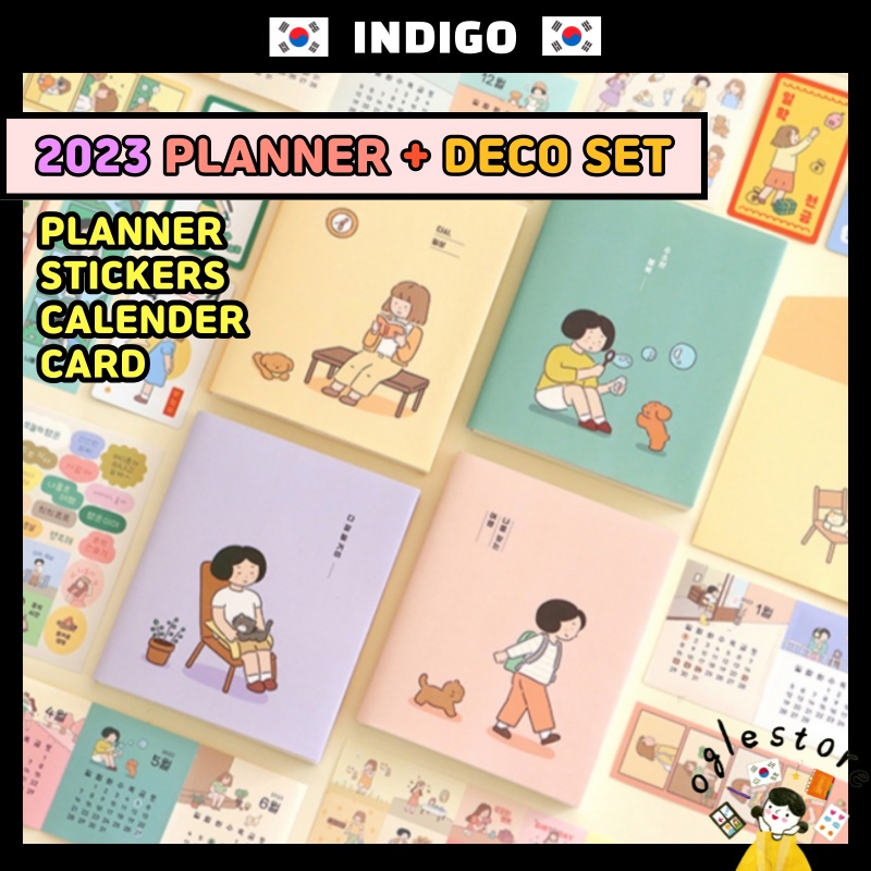 2023 Korean Planner Cute illustration Decoration SET 2023 BUJO Undated