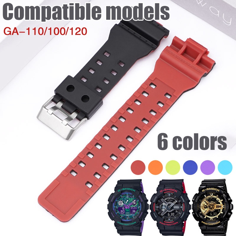 For Casio G-SHOCK GA-100 110 GD-100/110/120 G-8900 GLS-100 Matte Double Color Resin Sport Strap Replacement Watch Band