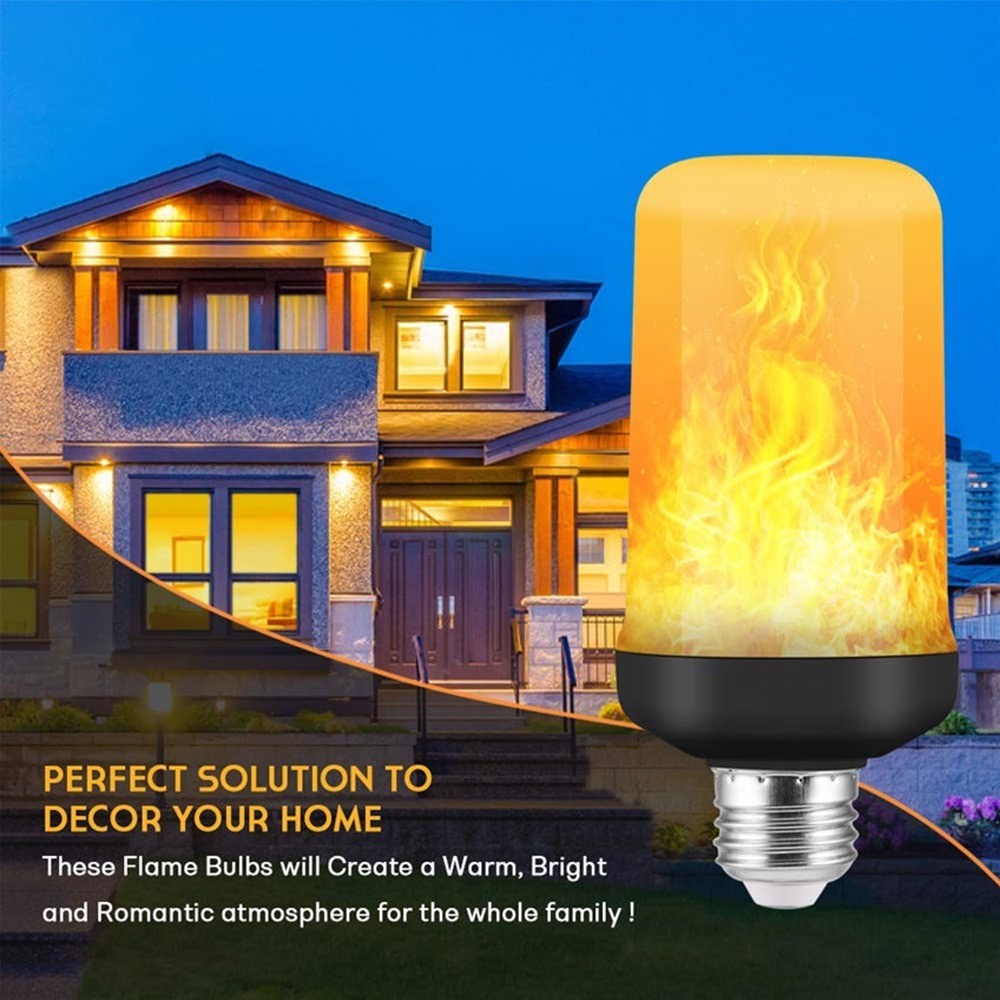 LED Flame Effect Fire Light Bulb Upgraded 4 Modes Flickering Fire E27 Base Flame  Bulb with Upside Down Effect | Shopee Philippines