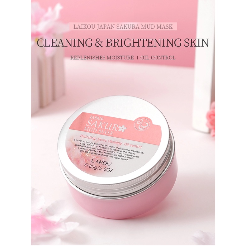 Sakura Mud Mask Skin Cleansing Oil Control Anti-aging Clay Mask Oil ...