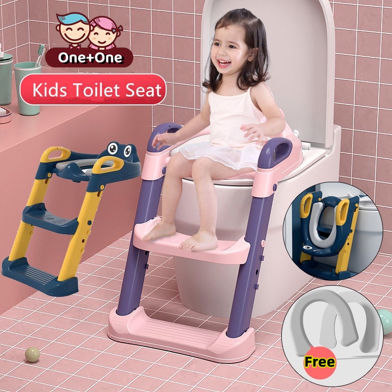 Foldable Baby Toilet Seat Kids Toilet With Adjustable Ladder Child