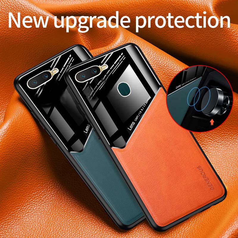 Casing Oppo A3s F9 A31 A52 A72 A92 A53 A32 A33 A5 A9 2020 Leather