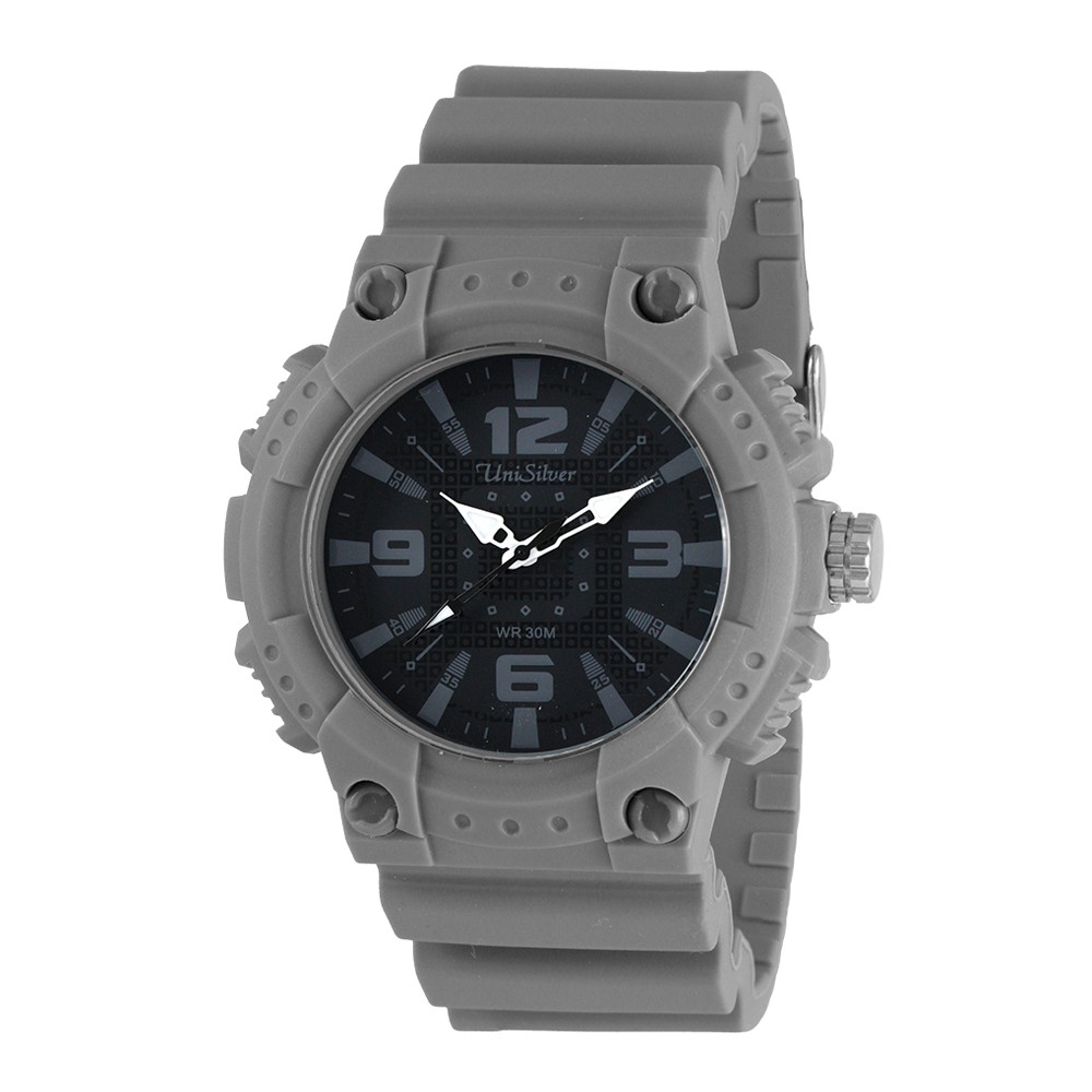UniSilver TIME Gizmatic Grey Men's Rubber Watch KW16161002 Shopee