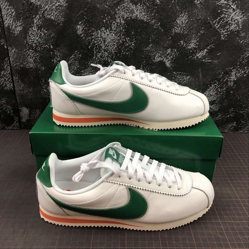 nike cortez leather green