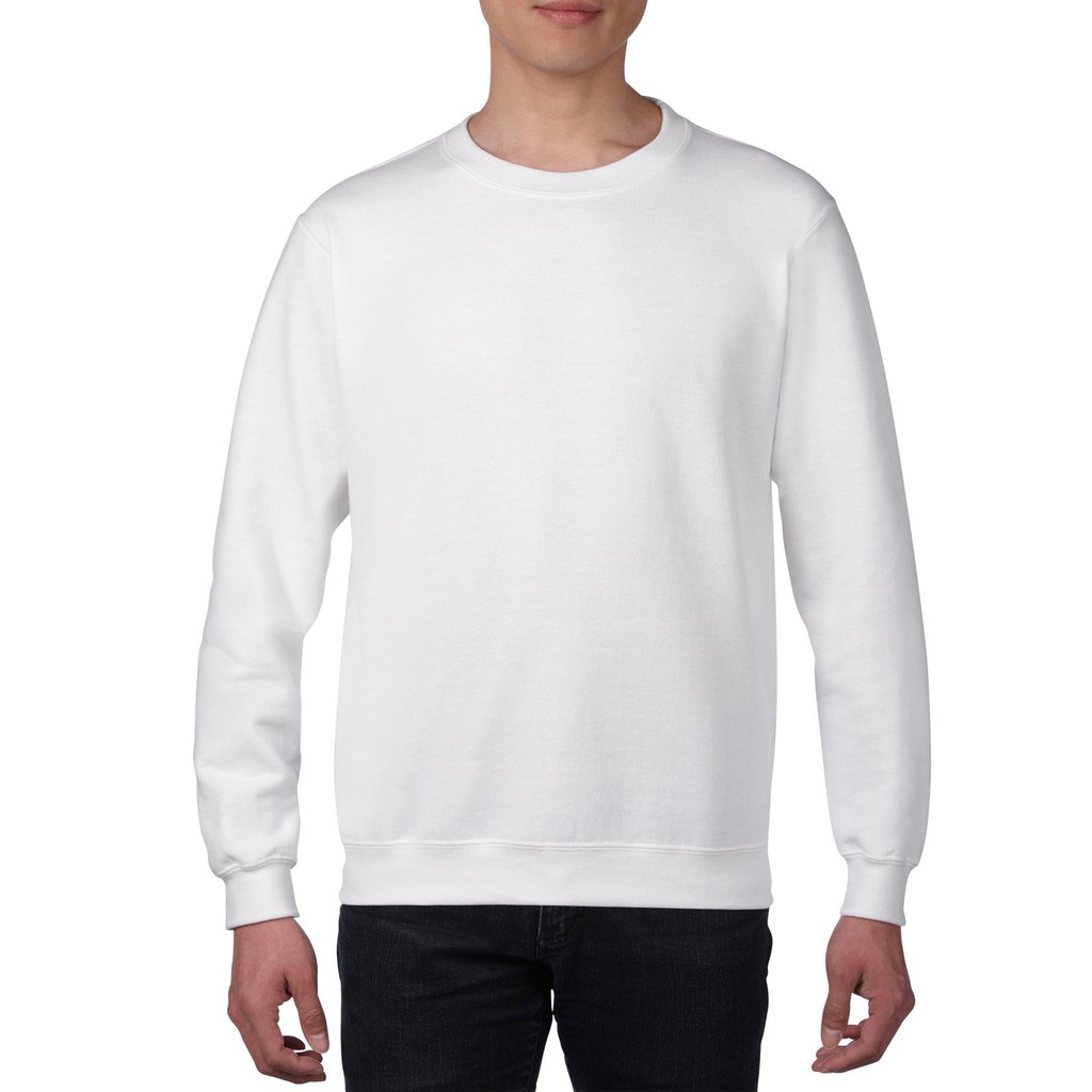 white gildan crewneck