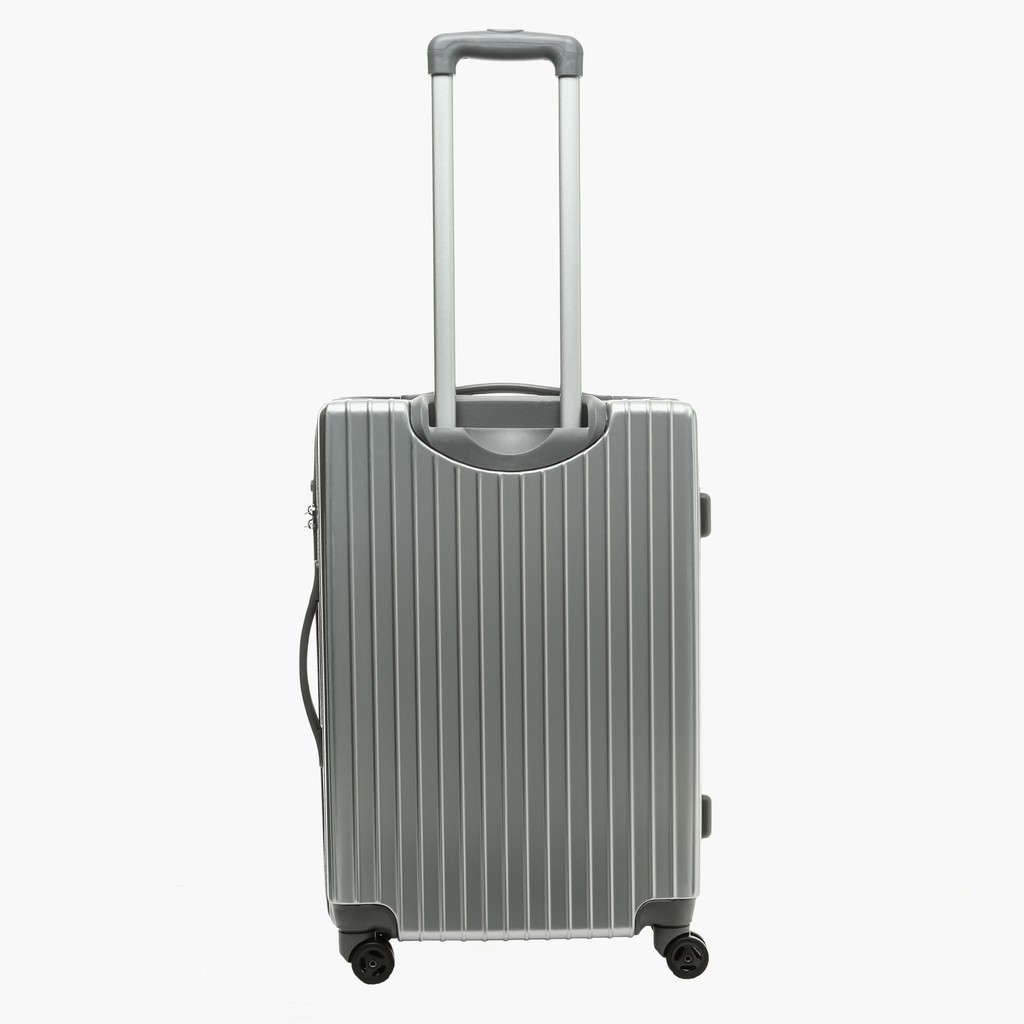 silver luggage
