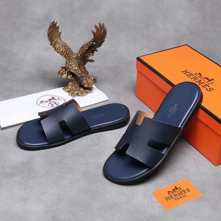 100 Original  Hermes  Blue Slides Sandals  For Men Shopee 
