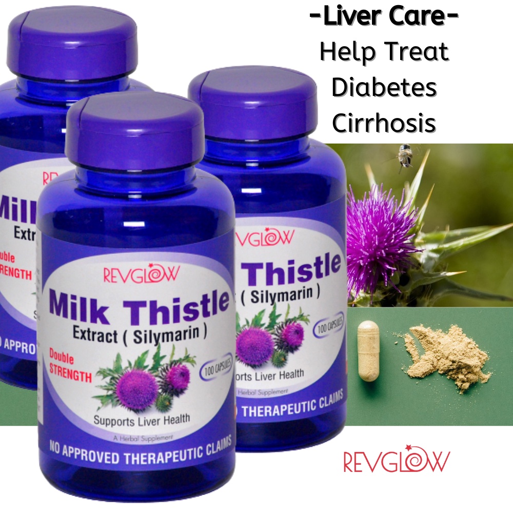 Revglow Milk Thistle Extract 3Bottle Silymarin 2X Strength 100caps