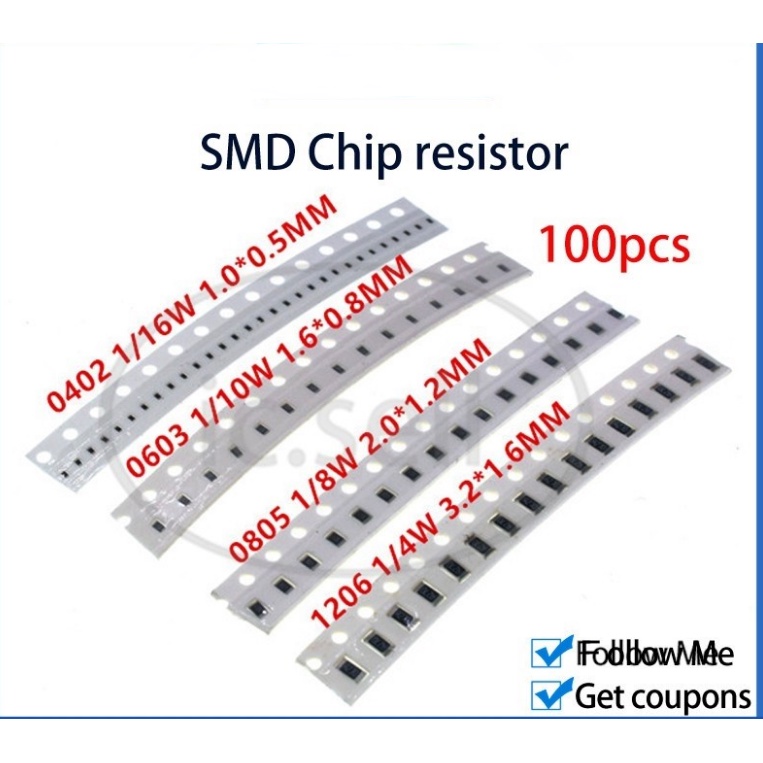 100pcs/lot 1206 SMD Resistor 1% 3 ohm chip Resistor 0.25W 1/4W 3R