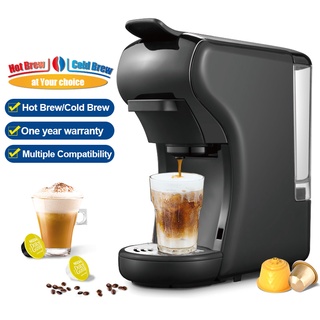 3in1 Capsule Coffee Machine∣ 19Bar Coffee Maker Machine∣ Hot/Cold Espresso Machine Nespresso Machine For Nespresso Capsule&Dolce Gusto&Ground Coffee Coffee Capsule