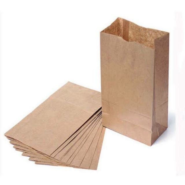 100 Pcs Brown Kraft Paper Bag Small Size Plain Takeaway bag Packaging