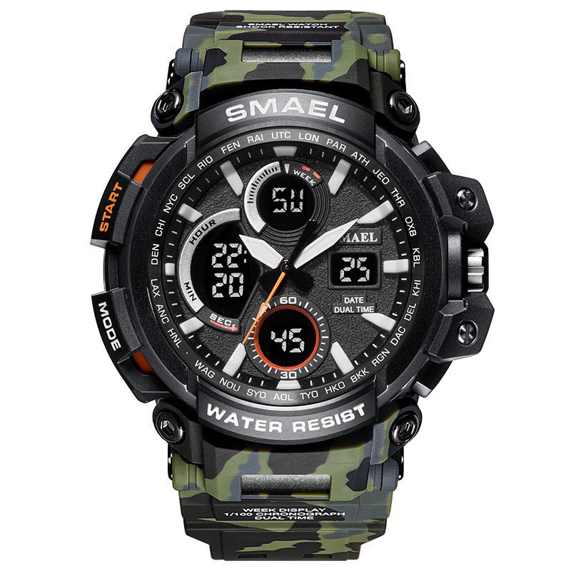 【ins】【Lowest price】Ready Stock SMAEL 1708MC Men Digital Sport Watch Army Waterproof Watches