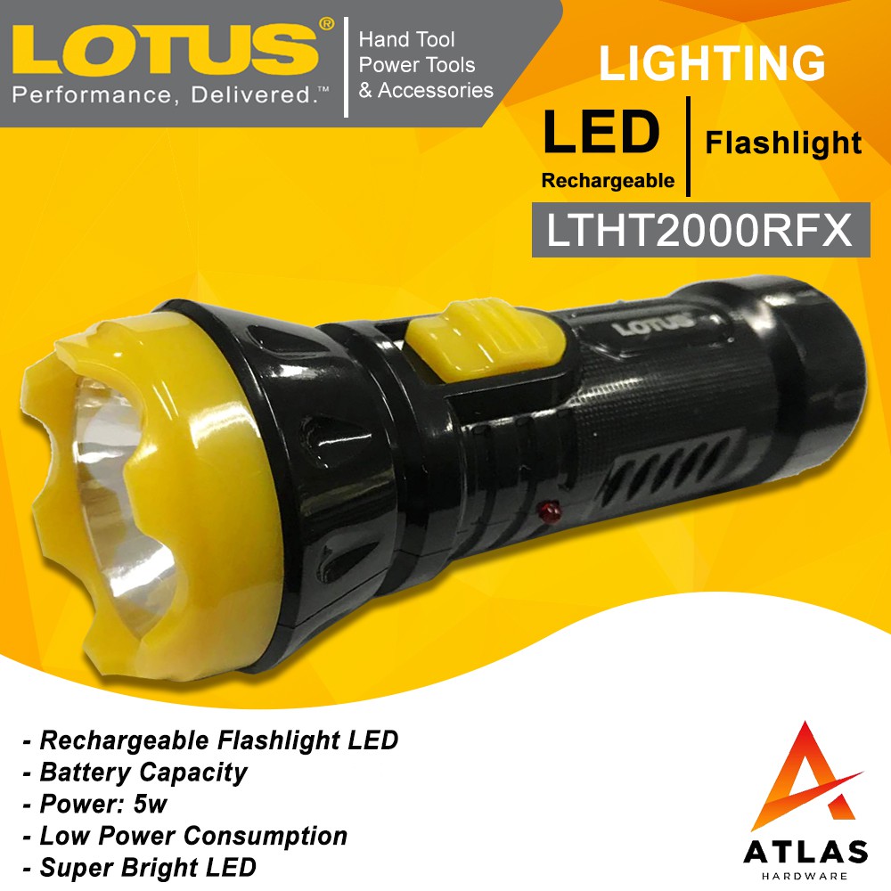 Lotus LED Rechargeable Flashlight LTHT2000FRX | Shopee Philippines