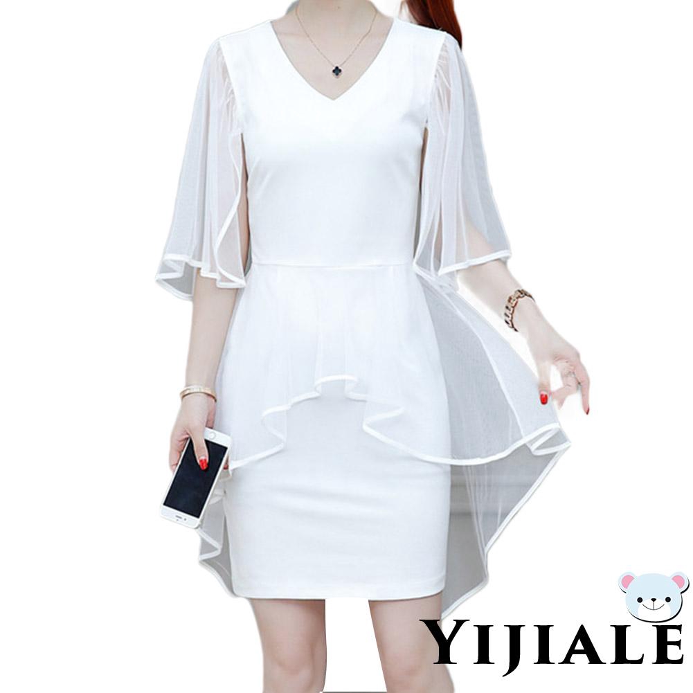short sleeve high low dress