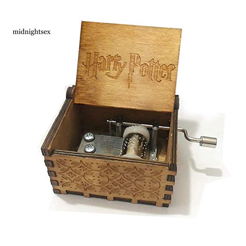 MIDN Hand Crank Harry Potter Wooden Music Box Musical Toy Collection Desktop Decor