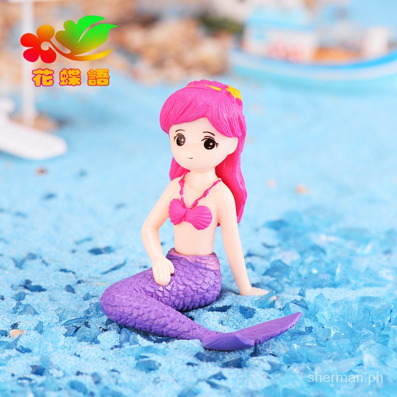 MermaidDIYMicro Landscape Aquarium Decoration Waterscape Creative Beauty Cake Keychain Plastic Decoration Crafts #2