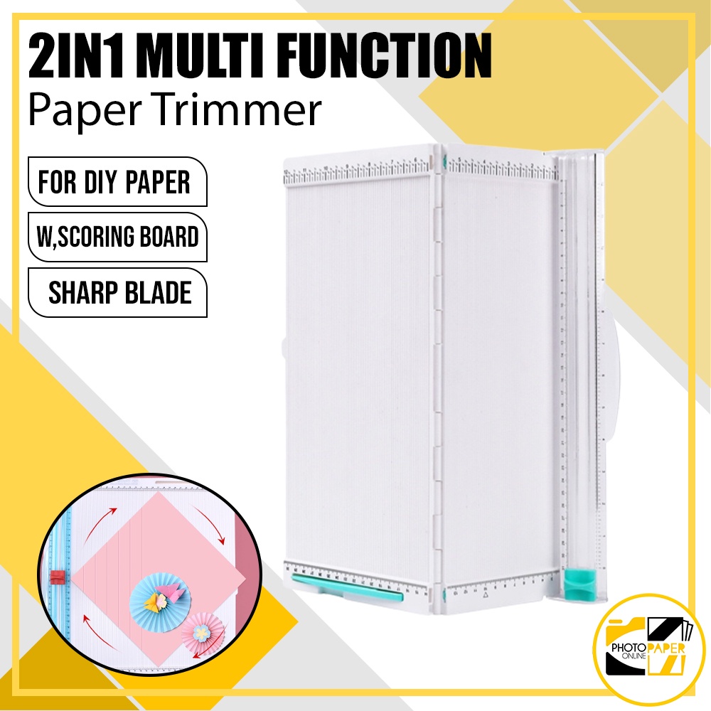 2 in1 Multifunction Paper Trimmer, Craft Paper Cutter 12 Inch Cutting