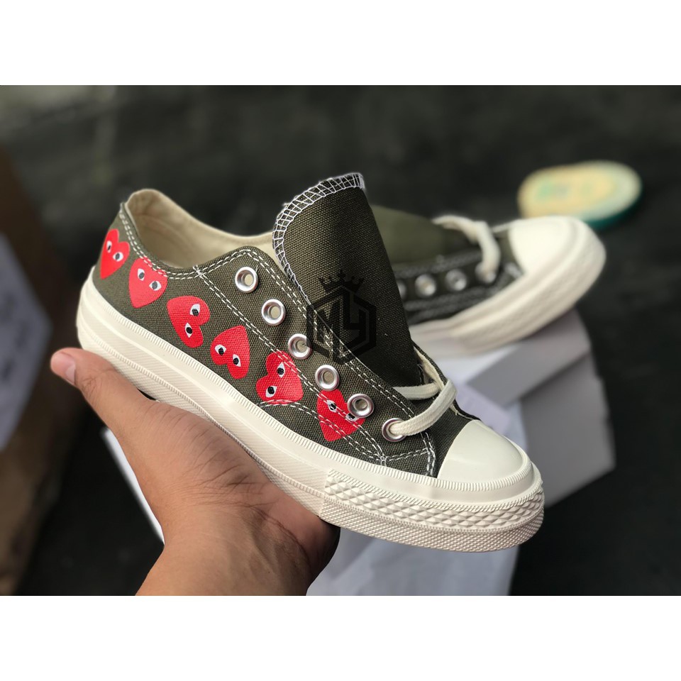 khaki comme des garcons converse